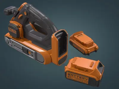 Portable Belt Sander Low-poly 3D model