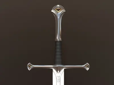 Anduril Long Sword LOTR - PBR Low Poly Model Free low-poly 3D model