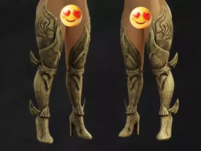 Royal Leg Armor Metal Asset Low-poly 3D model