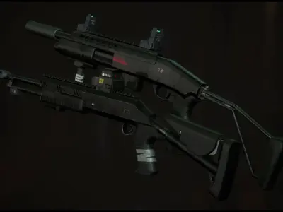 Weapon Pack Low-poly 3D model 2