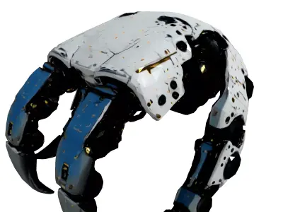 SciFi Robotic Claw Rigged Game Asset Low-poly 3D model