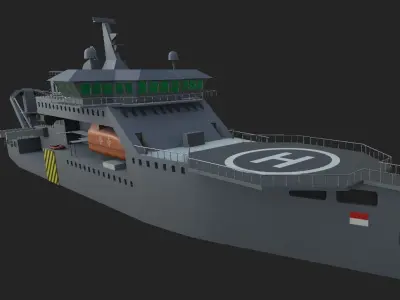 SUBMARINE RESCUE SUPPORT VESSEL 3D model