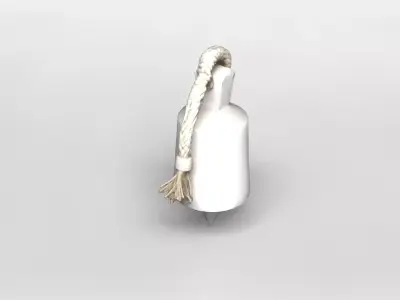 Minimalist Concrete Bell with Rope Handle 3D Model 3D model