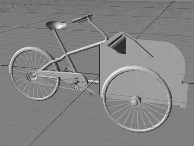 Rickshaw - front-driver 3D model