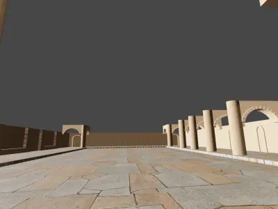 Castle Yard Low-poly 3D model