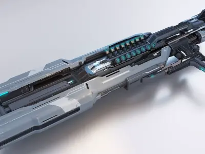 Sci-Fi Heavy Weapon 3D model