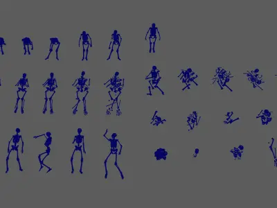 Props Pack - Human Skeleton Low-poly 3D model