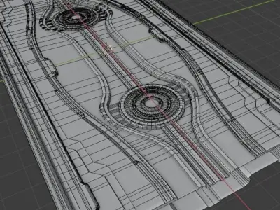 Sci-fi Walkway Path 3D model