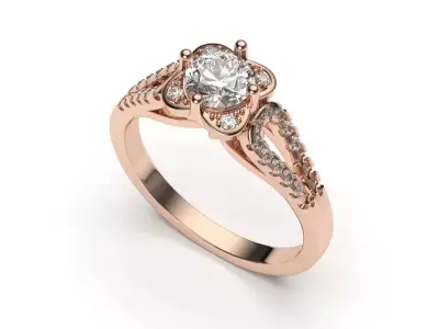 solitaire with ring sizes  8 part S48 3D print model