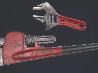 Wrench Low-poly 3D model get
