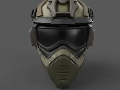 Scifi helmet military  Low-poly 3D model