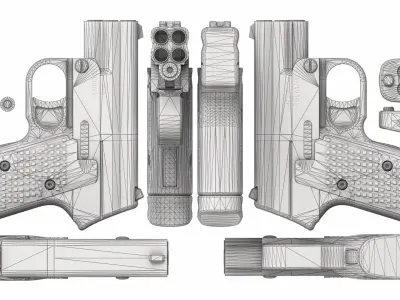 PBR Signal 9 Defense Reliant Derringer Low-poly 3D model