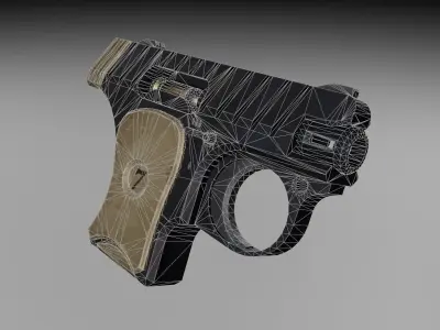 Stylized pistol Low-poly 3D model buy