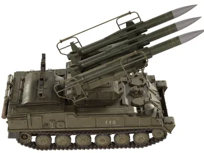 2K12 Kub Missile system Low-poly 3D model