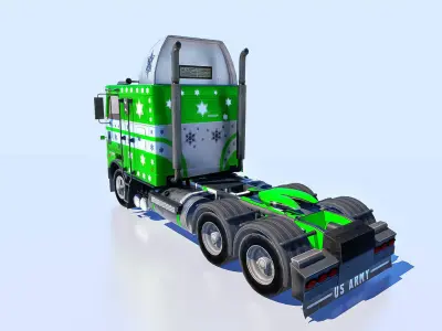 US Army Cargo Truck M35 Fully Rigged Model Low-poly 3D model