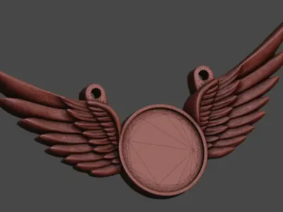 Winged Medallion Pendant Free 3D print model