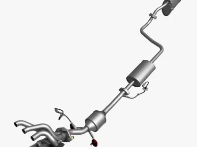 car exhaust system 3D model by fly123