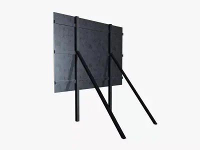 Outdoor advertising poster stand Low-poly 3D model