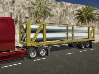 Semi Truck Trailer 02 - Tubes 3D model