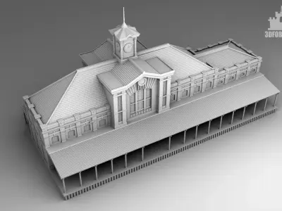 Railway station 3D print model
