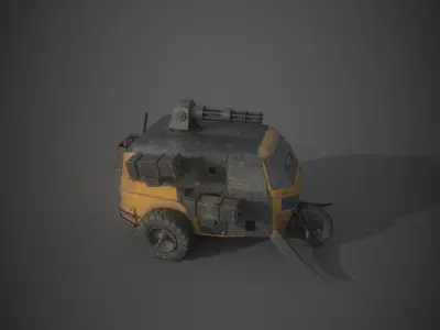 Post Apocalyptic Monster Tricycle Low-poly 3D model
