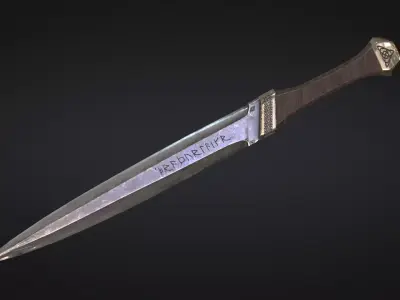Viking knife Low-poly 3D model purchase