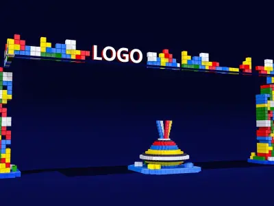 mosaic business show exhibition space design 3D model