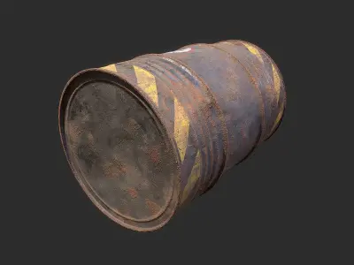 Oil Drums Low-poly 3D model