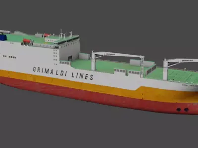 RO-RO Ship GREAT ABIDJAN Low-poly 3D model