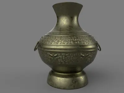 ancient bronze ware Low-poly 3D model