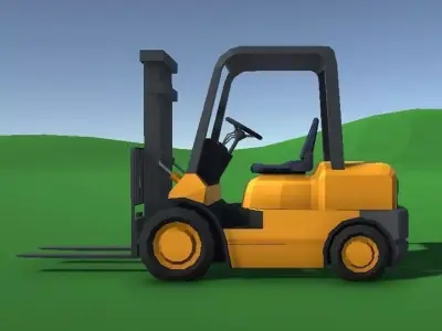 Forklift Lowpoly Vehicle Prop Low-poly 3D model