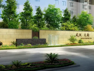 3Dmax fashion city commercial square building 408 3D model