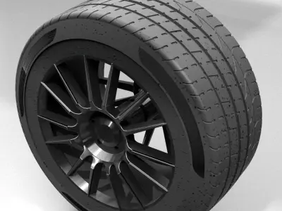 High-Detailed WHEEL inspired by PIRELLI P ZERO Free 3D model