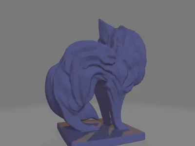  Fox Sculpture Layered Abstract 3D model