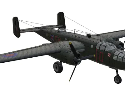 North American B-25 Mitchell Low-poly 3D model purchase