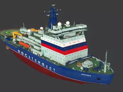 Arktika Project 22220 icebreakers  3D model