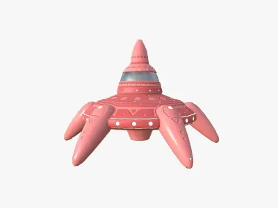 Alien Spaceship UFO G12 Cartoon - Sci Fi Spacecraft Design Low-poly 3D model