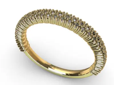 Antique Style Diamond Half Eternity Ring Band 3D print model purchase