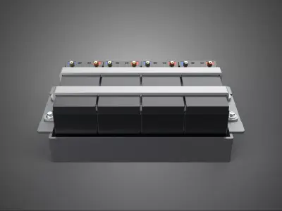 BATTERY PACK ENCLOSURE STACK RACK GRID ARRAY TRAY BRACKET MOUNT 3D model