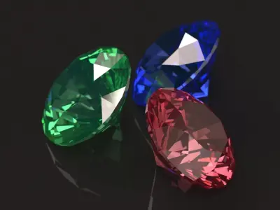 Diamond Tolkowsky cut Low-poly 3D model