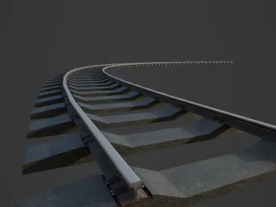 Rail Curve Low-poly 3D model
