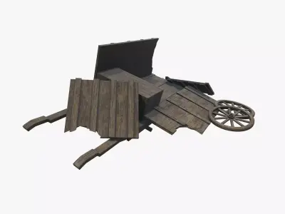 Medieval Carriage V13 Low-poly 3D model
