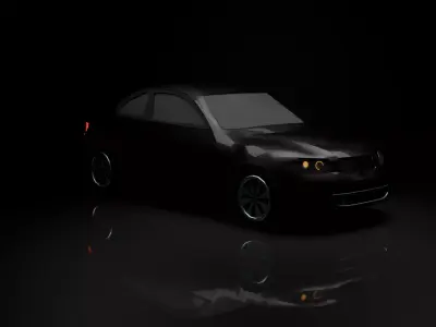 Low Poly  Car Game Ready Clean Topology FBX OBJ Free low-poly 3D model