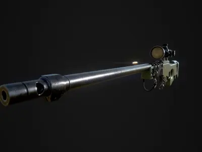 AWP Sniper L96 Low-poly 3D model