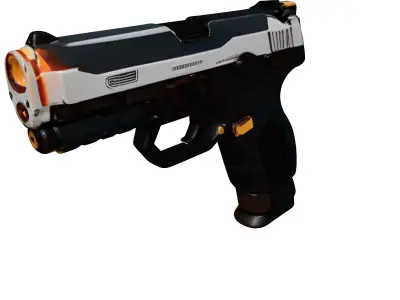 Futuristic Pistol with Glowing Core 3D model