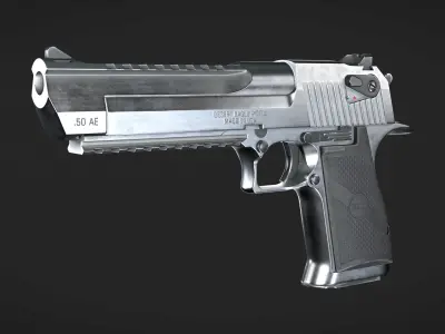 Desert Eagle Low-poly 3D model 6