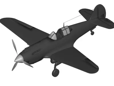 Curtiss P-40 Warhawk 3D model get