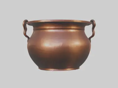 Aged Copper Pot Model Low-poly 3D model