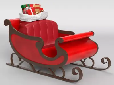 Santa Sleigh 3D model get