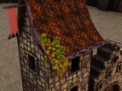 Medieval Stronghold Low-poly 3D model  Free low-poly 3D model